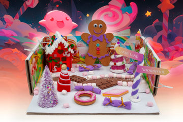 Bastelset Adventszeit - Candyland inklusive bunter LED-Lichter