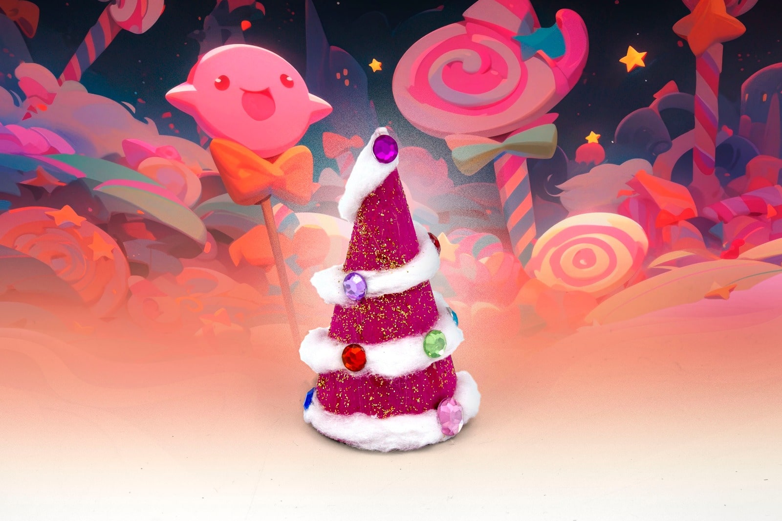 Bastelset Adventszeit - Candyland inklusive bunter LED-Lichter